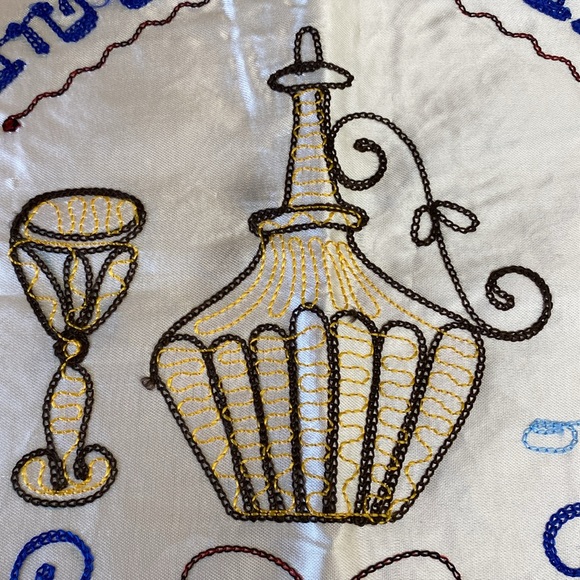 VTG Embroidered Shabbat Challah Cover Jewish Judaica Holiday Table Decor NWOT - Picture 5 of 6